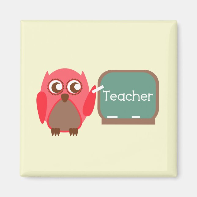 Red Uggla Lacher vid Chalkboard Magnet (Framsidan)