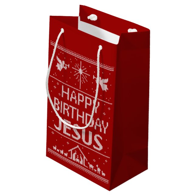 Red Ugly jul Sweater Christian Religiösa (Baksidan Vinklad)