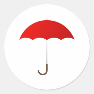 Red Umbrella Runt Klistermärke
