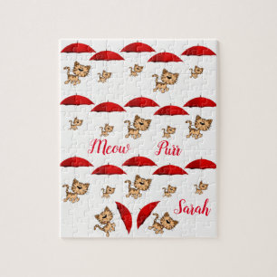 Red Umbrellas Cats Jigszle Puzzle Daisy Pussel