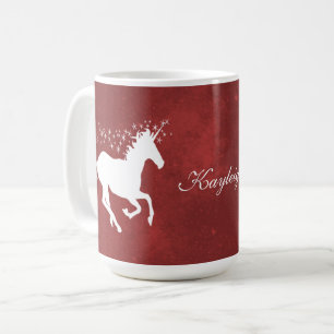 Red Unicorn Personlig Coffee Mugg