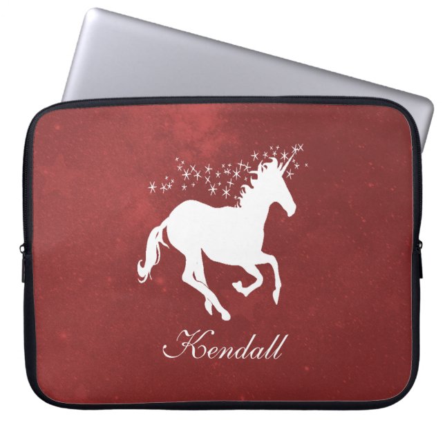 Red Unicorn Personlig Laptop sleeve (Framsidan)