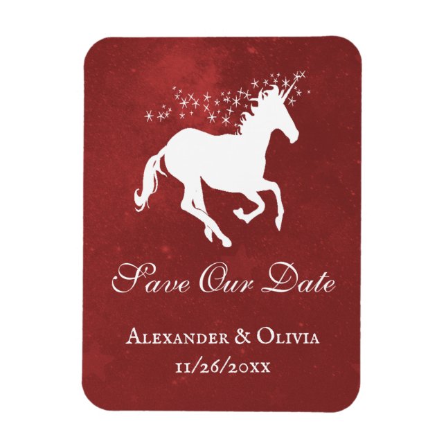 Red Unicorn Spara datum magneter (Vertikal)