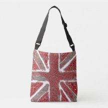 Red Union Jack Liquid Art, Vild Animal Patterned