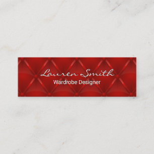 Red Upholsted Fabric Mini Visitkort
