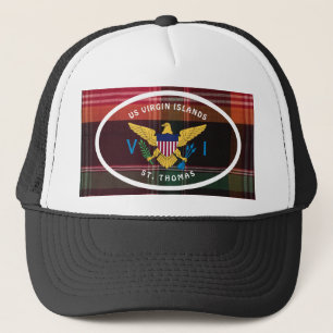 Red US Virgin Islands Flagga Madras Personalize Keps