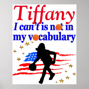 RED USA FLAGGA INSPIRATIONAL BASKETBALL POSTER
