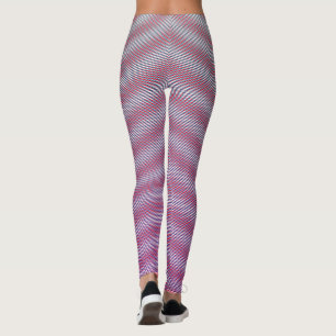 Red Vågrät Moiré Rand Black Gradient Trippy Leggings