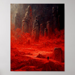 Red Vale Fantasy Science fiction Art Poster