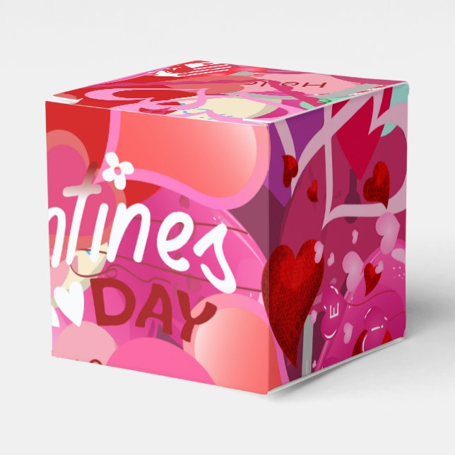 Red Valentine Favor Box Presentaskar (Framsidan Sidan)