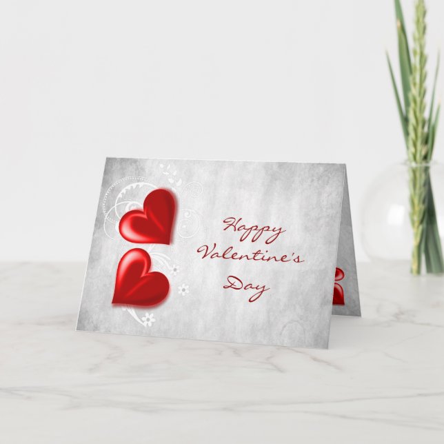 Red Valentine Hearets Greeting Card Kort (Framsida)