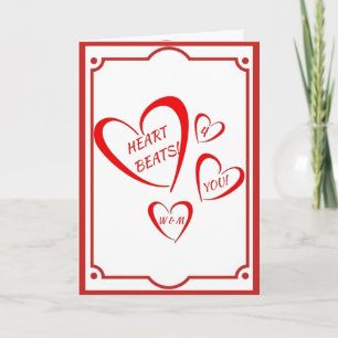 RED VALENTINE HEART BEATS HELGKORT