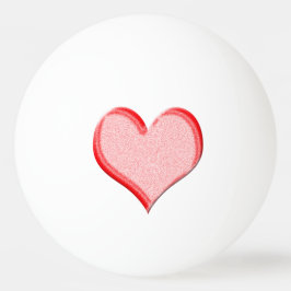 Red Valentine Heart på Ping-Pong Ball Pingisboll