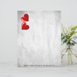 Red Valentine Hearts Personlig Papprare Lakan