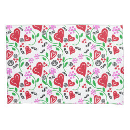 Red Valentine Hearts Rosa Flowers