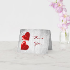 Red Valentine Hearts - tackkort Kort