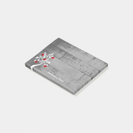 Red Valentine Hearts Träd Personlig Notes Post-it Block