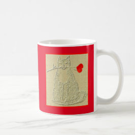 RED VALENTINE KATTUNGE KAFFEMUGG