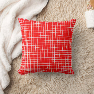 Red Valentine Modern Line Mönster Kudde