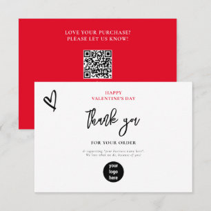 Red Valentines Day Heart Business Tack Logotyp Kort