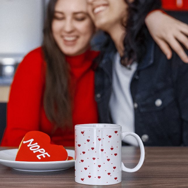 Red Valentines Hearts Mönster Jumbo Mugg (Skapare uppladdad)