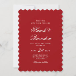 Red Valentines Minimalist Script Wedding Inbjudningar
