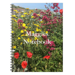 Red Valerian, Gult Daisy och Red Poppies Anteckningsbok