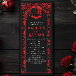 Red Vampire Cathedral Gothic Bröllop Program
