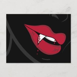 Red Vampire Läppar vycard Vykort