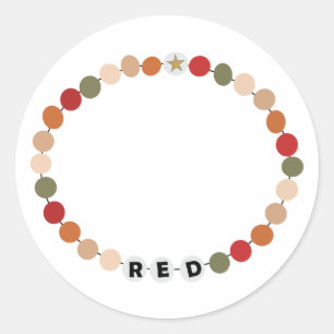 Red Vänskap Bracelet Runt Klistermärke
