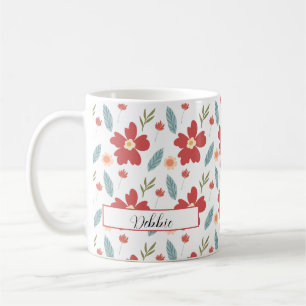 Red Vår Blommigt Personlig Coffee Mugg