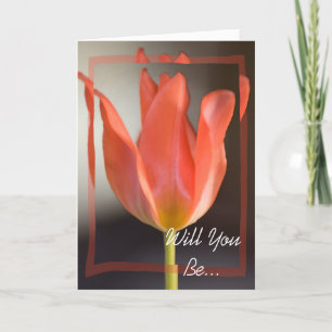 Red Vår Tulip blir min bridesmaid Inbjudan