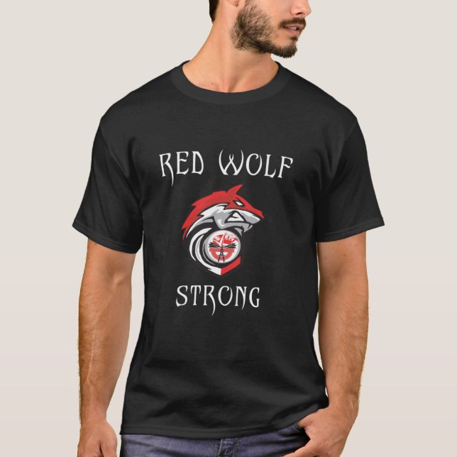 Red Varg Strong - vit text Manar T-Shirt (Framsida)