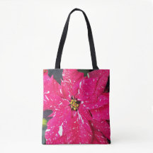 Red Variegated Poinsettia Helgdag Tote Bag