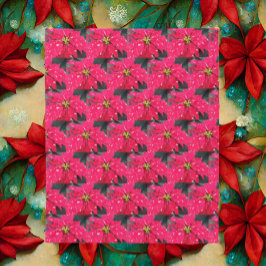 Red Variegated Poinsettia Mönster Helgdag Fleecefilt