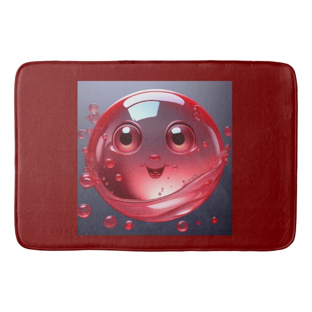 Red Vatten Bubble Emoji Badrumsmatta (Framsidan)