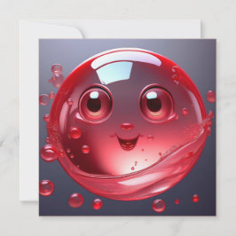 Red Vatten Bubble Emoji Inbjudningar