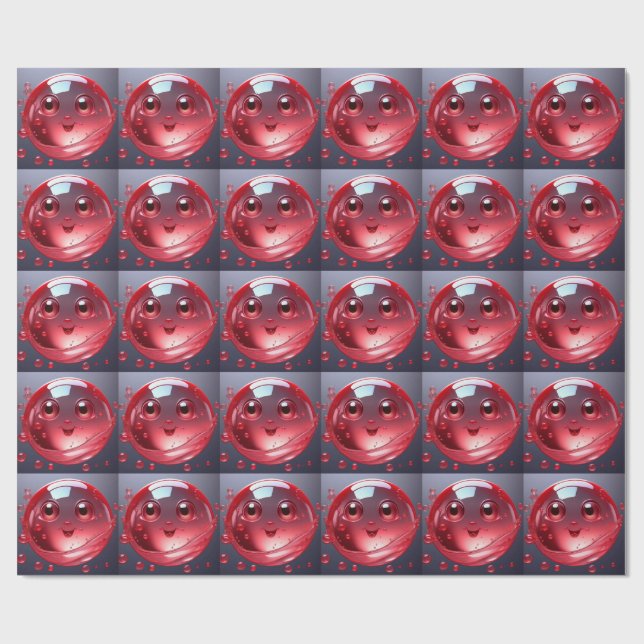 Red Vatten Bubble Emoji Presentpapper (Platt)