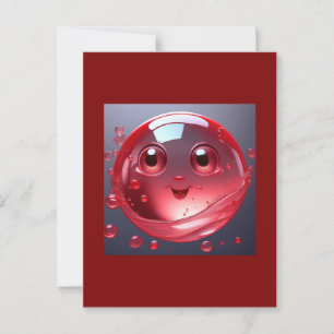 Red Vatten Bubble Emoji Vykort