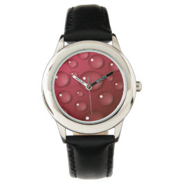 Red Vatten Drop Mönster Armbandsur