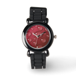 Red Vatten Drop Mönster Armbandsur