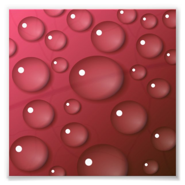 Red Vatten Drop Mönster Fototryck (Framsidan)