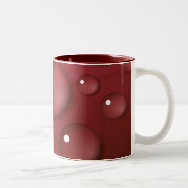 Red Vatten Drop Mönster Två-Tonad Mugg (Höger)