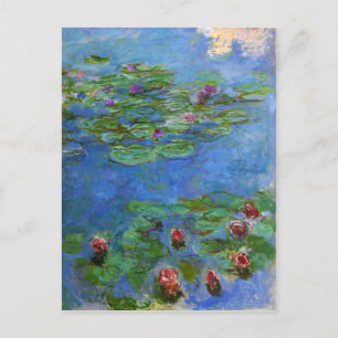Red Vatten Lilies, Claude Monet Vykort