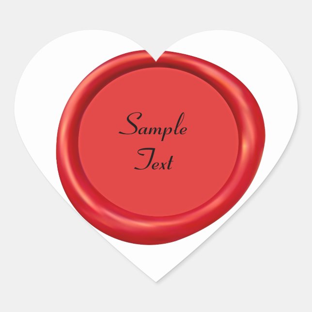 Red Vax Seal Hjärtformat Klistermärke (Framsida)