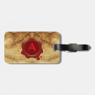 RED VAX SEAL OLD PARCHMENT Monogram Bagagebricka