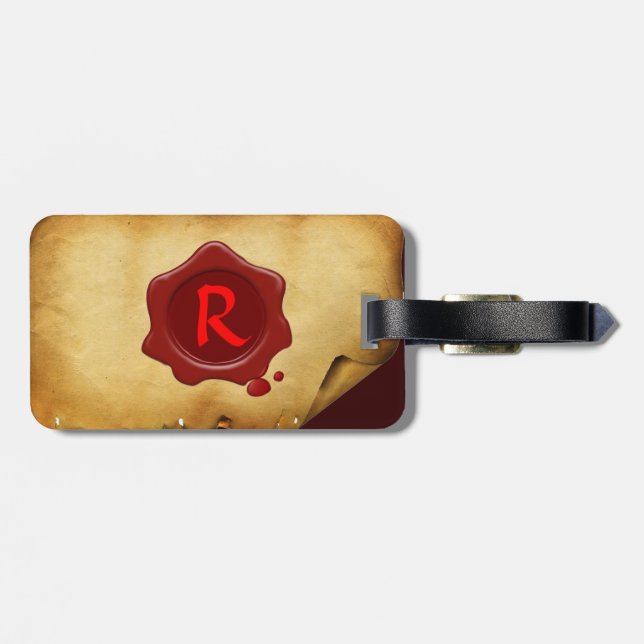 RED VAX SEAL OLD PARCHMENT Monogram Bagagebricka (Baksida Vågrät)