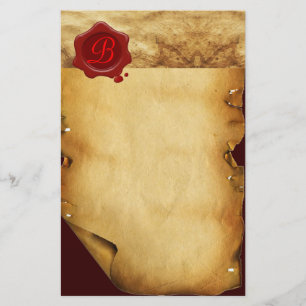 RED VAX SEAL PARCHMENT Monogram Brevpapper