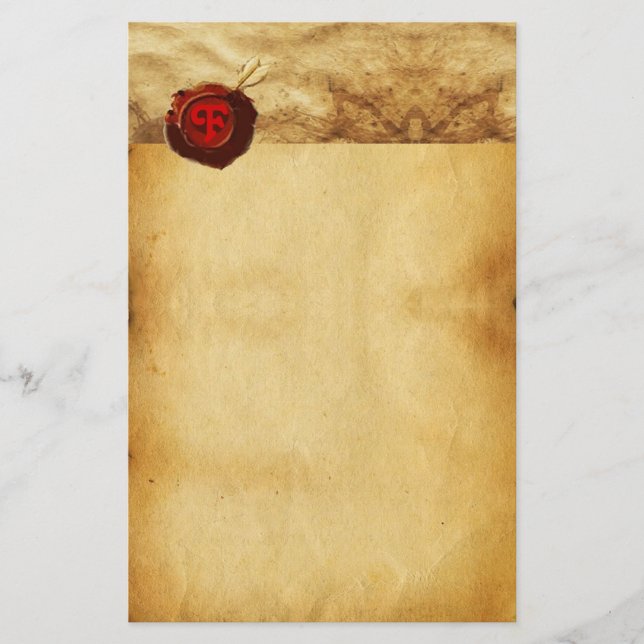 RED VAX SEAL PARCHMENT Monogram Brevpapper (Framsida)