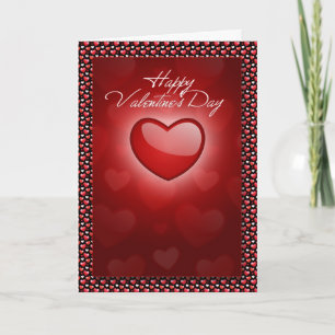 Red Vector Heart Valentine Day Card Helgkort
